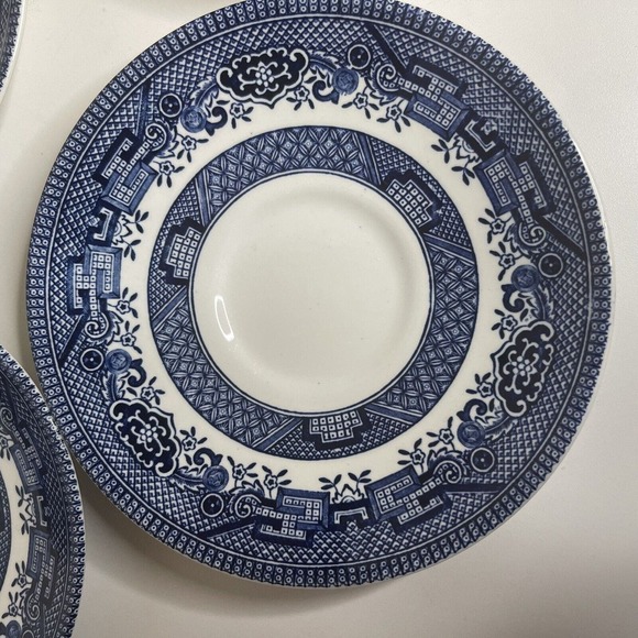 Vintage Churchill England Blue Willow Transferware Saucer (8) - Picture 3 of 9